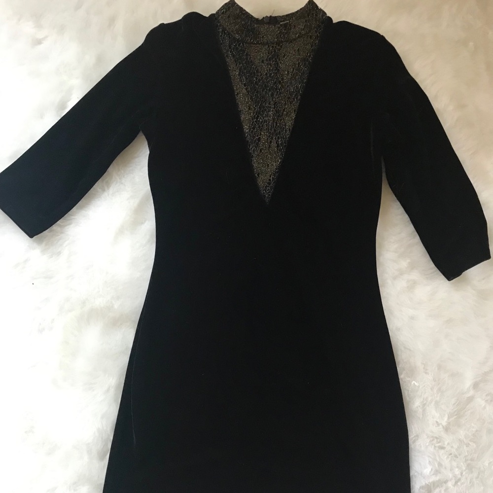 Elegant Sexy Black Velvet Motel Dress